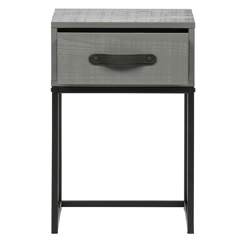 Table de chevet 1 tiroir en pin gris - Collection Morris - Woood