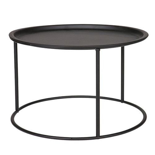 Table basse ronde en métal noir - Collection Ivar - Woood