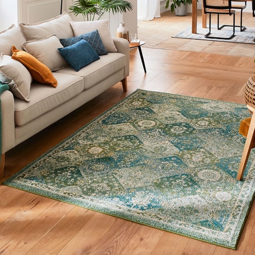 Tapis vintage Vert 160x230cm - Collection Rhys