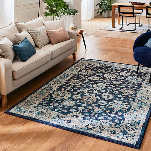 Tapis vintage Bleu 120x170cm - Collection Rhys