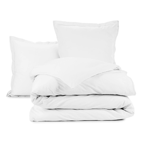 Drap Housse en coton bio - 57 fils/cm² - 160x200cm - Blanc - Greta