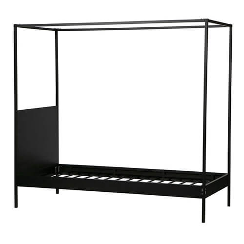 Lit baldaquin enfant 90x200cm en métal noir - Dani - Woood