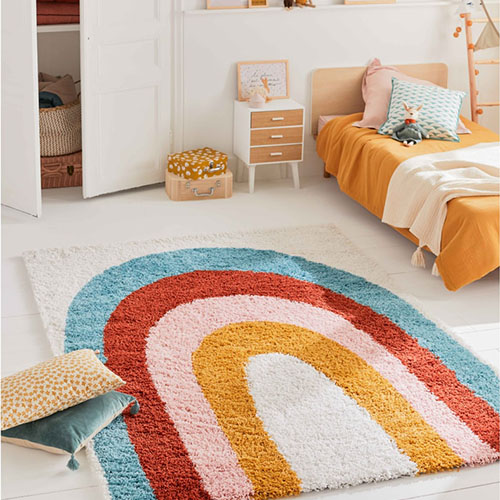 Tapis shaggy AQUARELLE 164 multi 120x160cm - Hauteur fil 30 mm - Denstité 1800 gr/m2 - 100% polypropylène