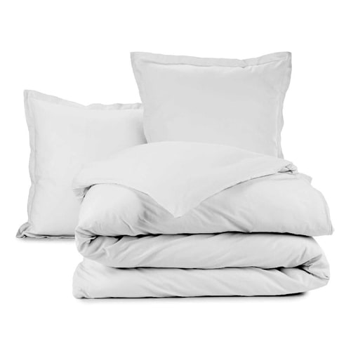 DRAP HOUSSE 160X200CM 100%PERCALE DE COTON 80 FILS/CM2 -BONNET 30CM-UNI BLANC