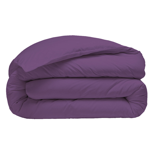 DRAP HOUSSE 180X200CM 100% LIN LAVÉ PRUNE