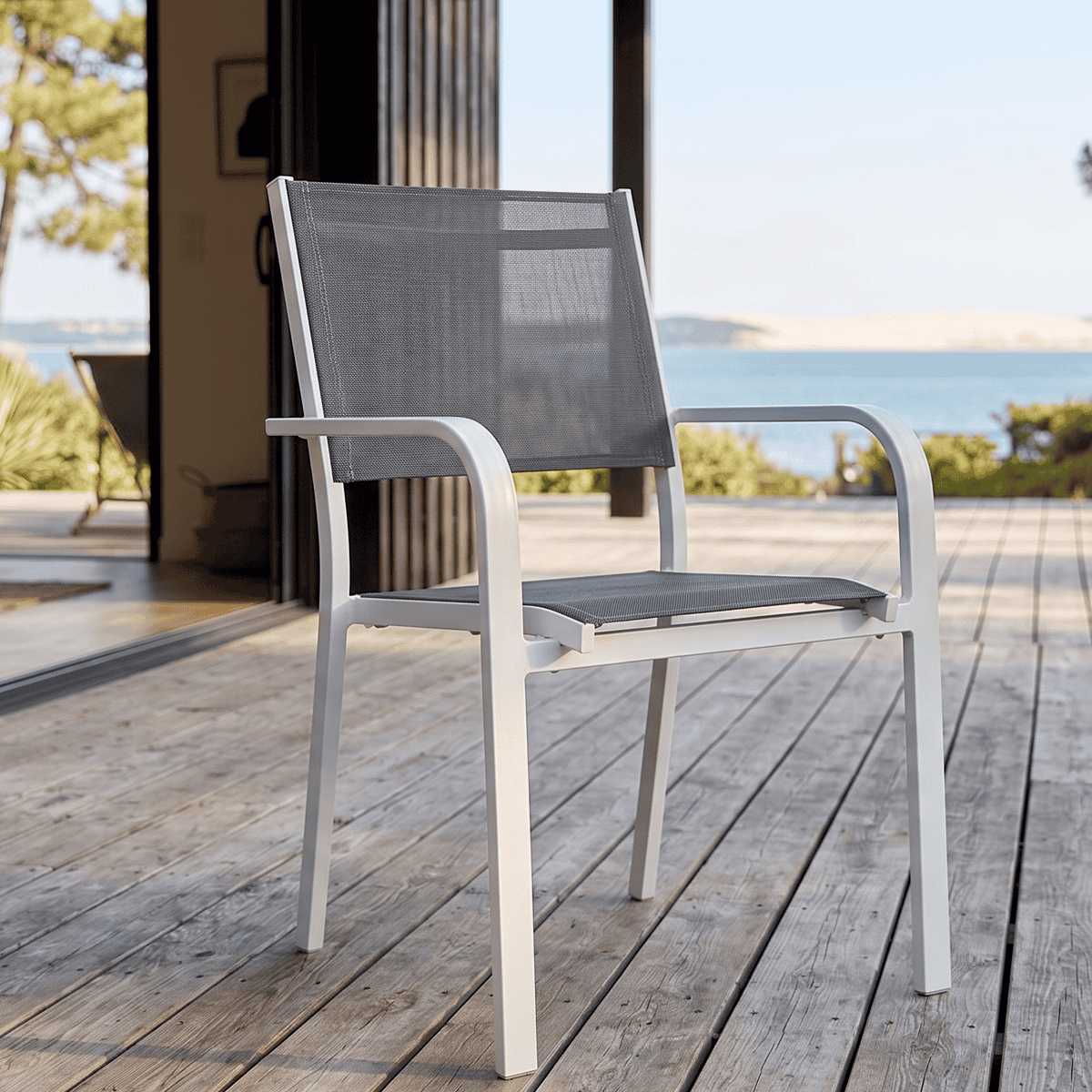 Lot de 6 chaises de jardin PALAWAN6BLANC
