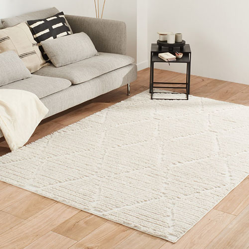 Tapis à motif géométrique crème 160x230 cm- Aria