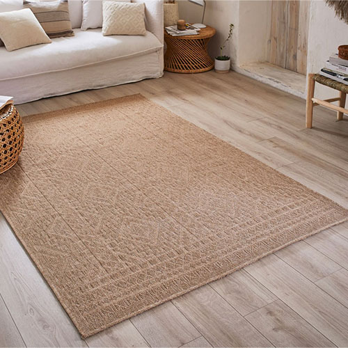 Tapis effet jute beige 160x230 cm - Lassen