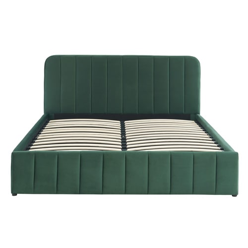 Lit coffre adulte AVA 160x200 - Velours vert