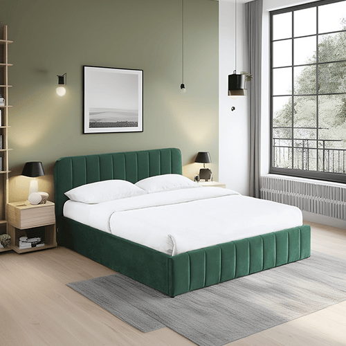 Lit coffre adulte AVA 180x200 - Velours vert