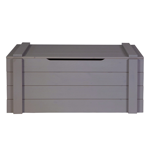 Coffre de rangement en pin massif gris anthracite - Dennis