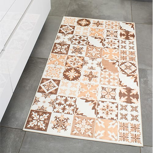 Tapis de cuisine carreaux de ciment Orange 80x150 - Mérida