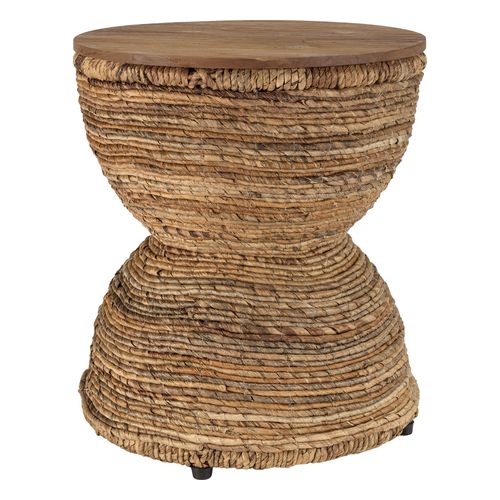 Tabouret assise en bois de teck recyclé SIXTINE