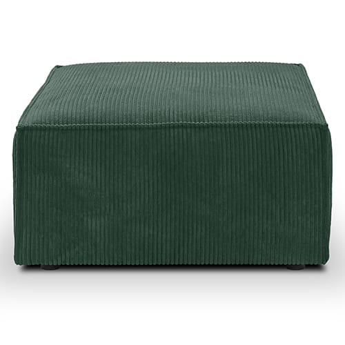 Pouf en velours côtelé vert forêt - Livia