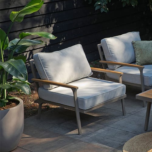 Fauteuil de jardin en aluminium et teck - Orlando