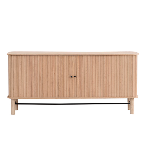 Buffet à portes coulissantes placage chêne 160 cm - Lino