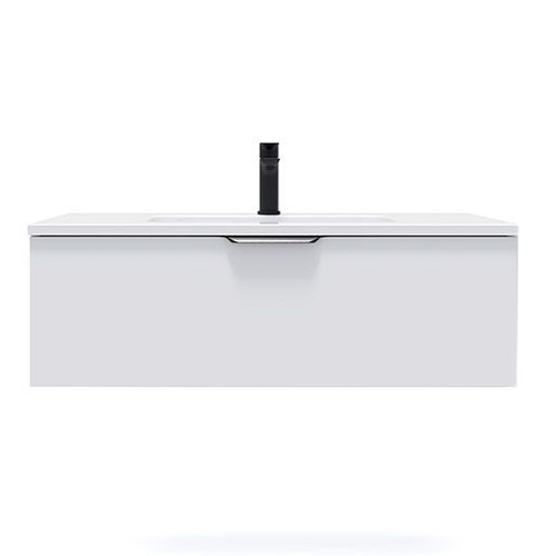 Meuble de salle de bains 90 cm Opale blanc - 1 tiroir - simple vasque - Loft