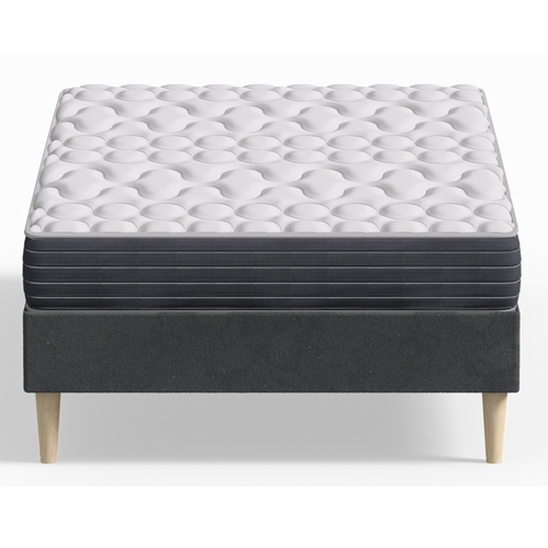 Ensemble lit adulte 90x190 cm en velours gris anthracite Dina + Matelas mémoire de forme Memo HR