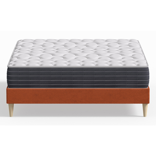 Ensemble lit adulte 140x190 cm en velours rouille Dina + Matelas mémoire de forme Memo HR