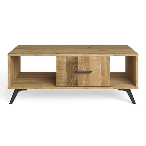 Table basse 1 tiroir effet bois 100 cm - Inari