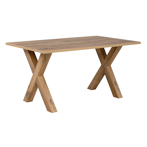 Table à manger 8 personnes effet chêne 160 cm - Manoa