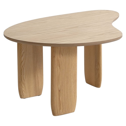 Table basse organique en bois placage chêne 100 cm - Aria