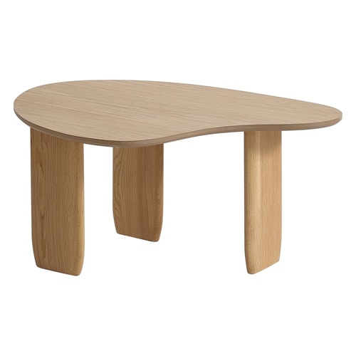 Table basse organique en bois placage chêne 80 cm - Aria