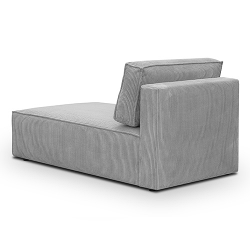 Méridienne modulable en velours côtelé gris clair - Harper Mod