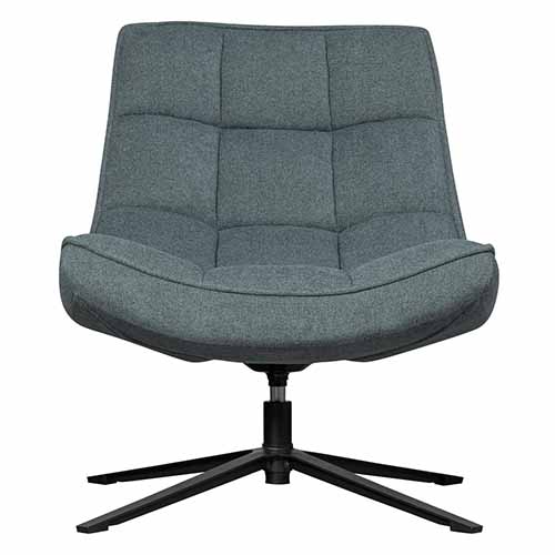 Fauteuil pivotant en tissu bleu gris - Maudi