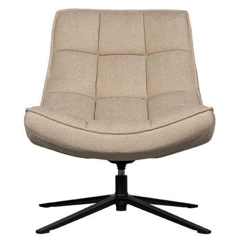 Fauteuil pivotant en tissu beige - Maudi