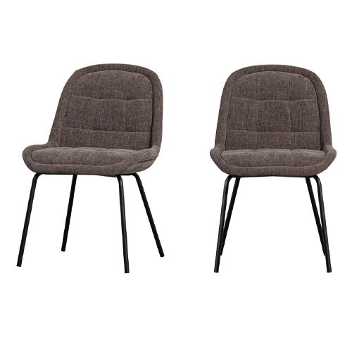 Lot de 2 chaises de salle à manger en velours gris - Crate