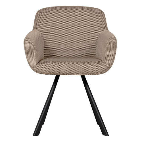 Fauteuil de table en tissu résille beige - Juno