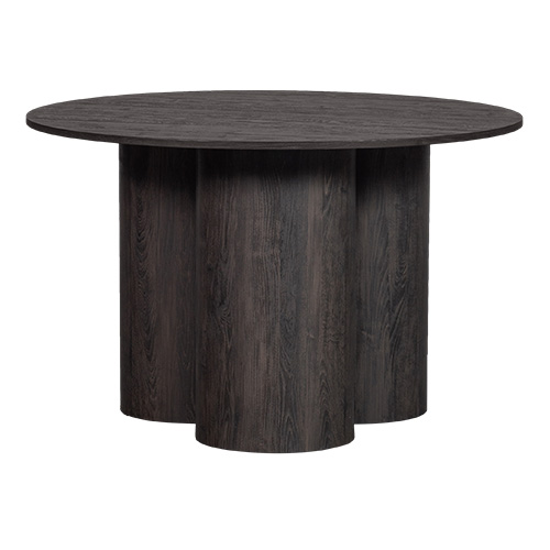 Table à manger ronde 4 personnes brun foncé 120 cm - Oona