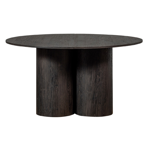 Table à manger ronde 4/6 personnes brun foncé 140 cm - Oona