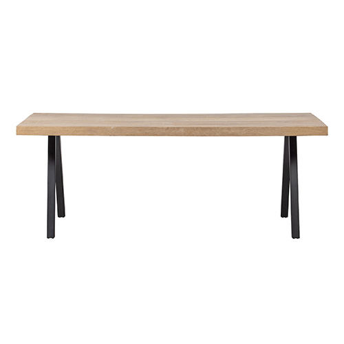 Table rectangulaire 6/8 personnes bois de manguier 180 cm - piètement croisé -Tablo