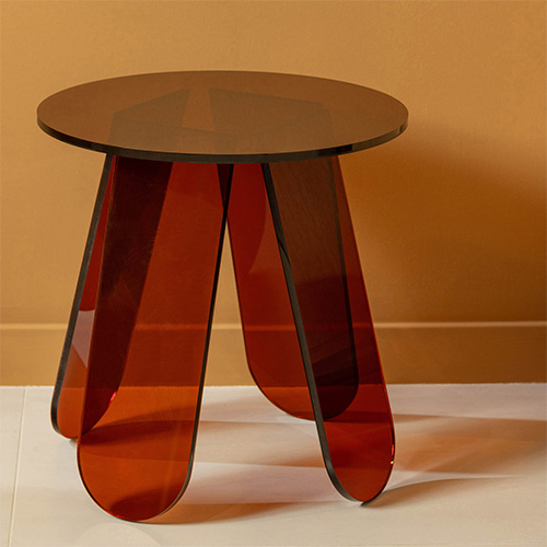 Table d'appoint ronde brun/rouge 40 cm - Walt