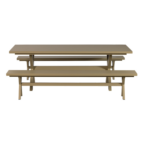 Banc de jardin en aluminium couleur vert/gris 220 cm - Delta