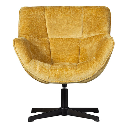 Fauteuil pivotant en tissu chenille jaune - Wibo