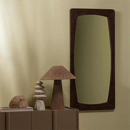 Miroir rectangulaire avec bord en bois manguier - Lima