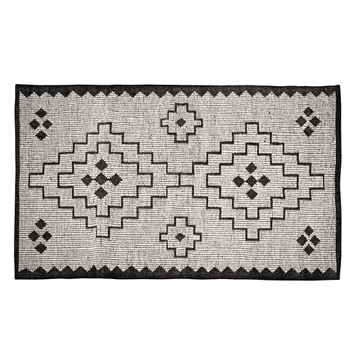 Tapis graphique en jute noir 160x230cm - Omari