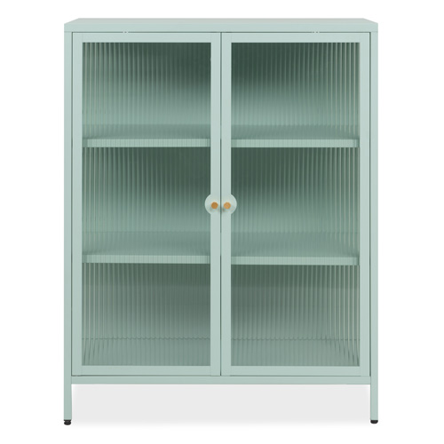 Buffet haut 2 portes vitrées vert menthe - Mick