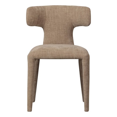 Lot de 2 chaises de salle à manger en tissu beige - Permit