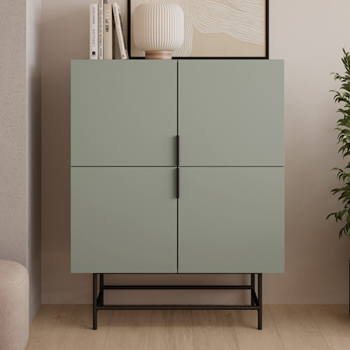 Buffet 4 portes vert 100 cm - Clea