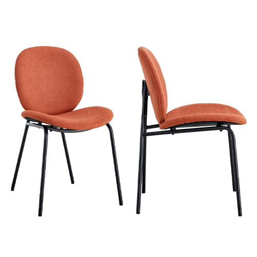 Lot de 2 chaises en tissu rouille - Boreal