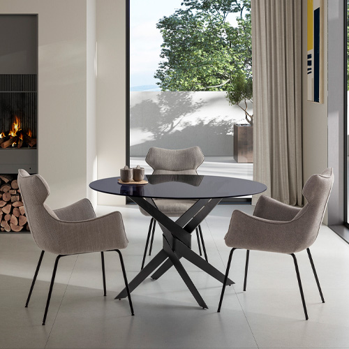 Lot de 2 fauteuils de table en tissu gris - Iconic