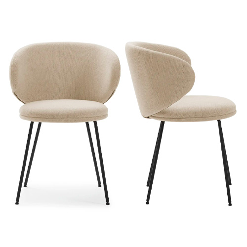 Lot de 2 chaises en tissu beige - Cocoon