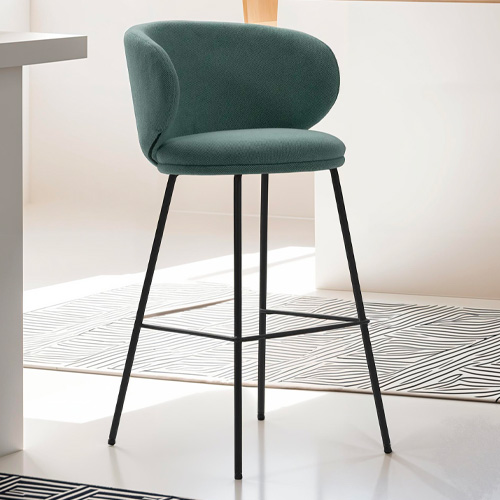 Lot de 2 tabourets de bar en tissu vert - Cocoon