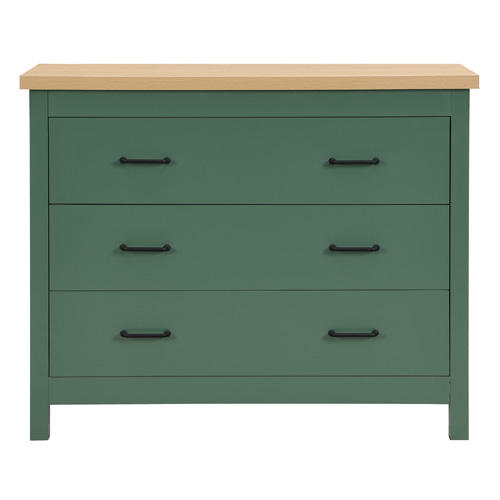 Commode 3 tiroirs verte 100 cm - Sana