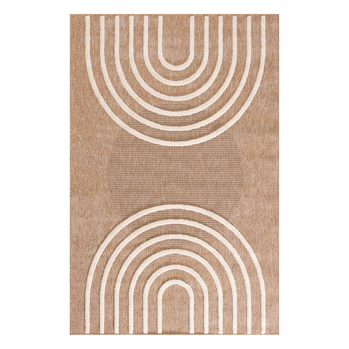 Tapis aspect jute motif arc-de-cercle beige 80x150 cm - Juno