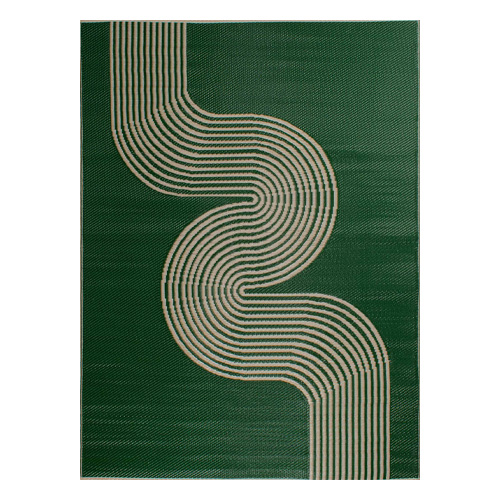 Tapis d’extérieur motif vague vert 150x220 cm - Verona